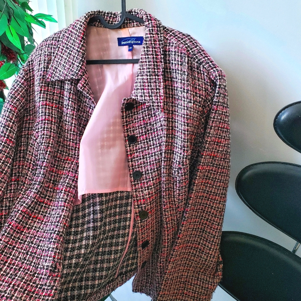 Pink Tweed Shirt Jacket (Shacket)